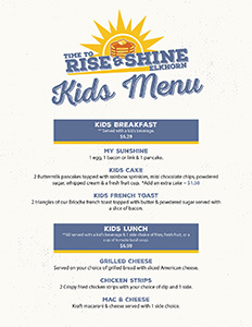 Kid's Menu